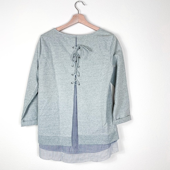 Boutique Open Back Lace Up Sweater Front Pocket XS - Picture 2 of 9